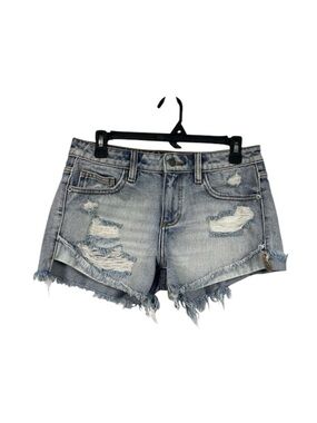 Hidden Jean Shorts Distressed SM Blue Distressed Cotton Cuff Denim Casual Basic